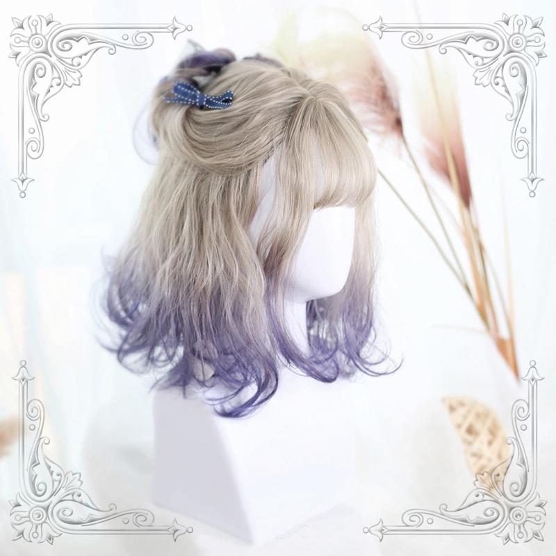 Blonde Purple Short Wig SD01047 - SYNDROME - Cute Kawaii Harajuku Street Fashion Store