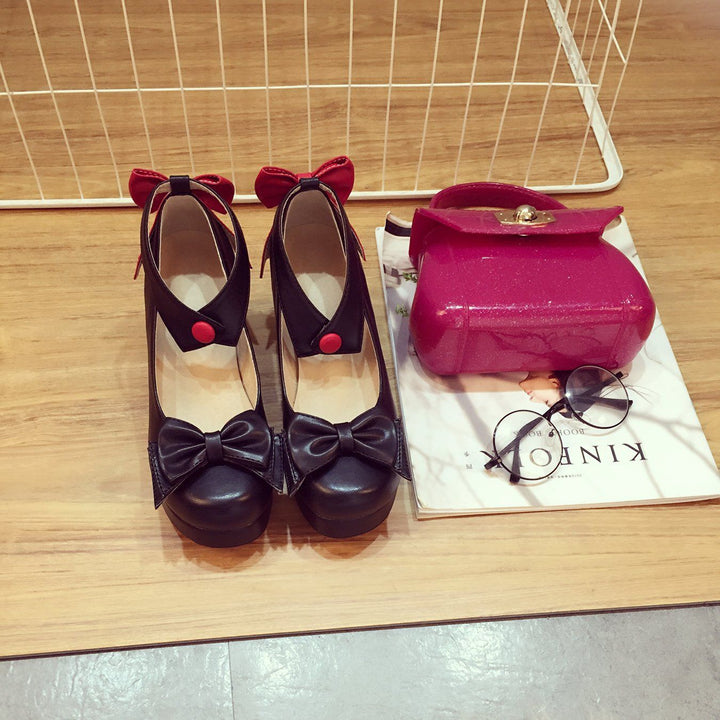 Bow Collar High-Heel Shoes SD00245 - SYNDROME - Cute Kawaii Harajuku Street Fashion Store
