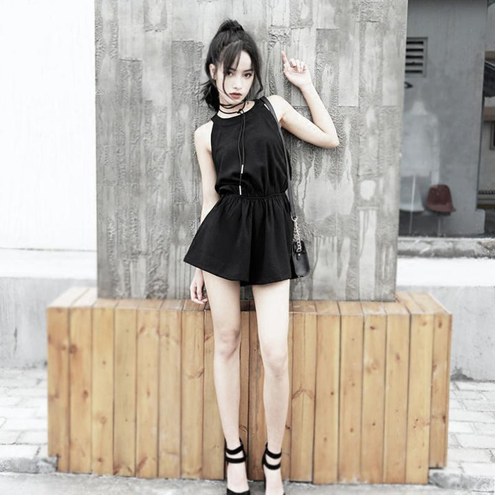 Black Casual Short Jumpsuit SD00251 - SYNDROME - Cute Kawaii Harajuku Street Fashion Store