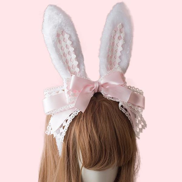 Elegant Bunny Bow Ears Headband SD00328 - SYNDROME - Cute Kawaii Harajuku Street Fashion Store
