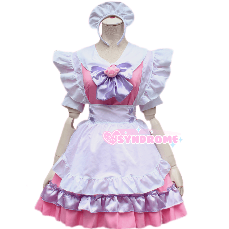 Pink Cat Paw Bow Maid Dress SD00782 - SYNDROME - Cute Kawaii Harajuku Street Fashion Store