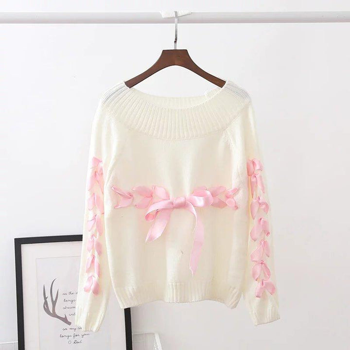 Japanese Kawaii Pastel Ribbon Knitted Sweater SD00295 – SYNDROME - Cute ...