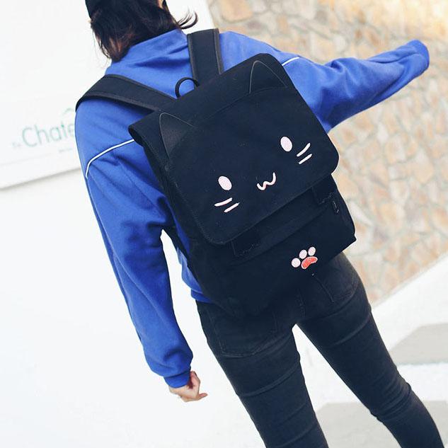 Cat Ears Canvas Backpack SD00730 - SYNDROME - Cute Kawaii Harajuku Street Fashion Store