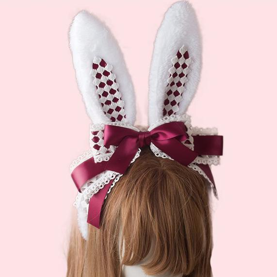 Elegant Bunny Bow Ears Headband SD00328 - SYNDROME - Cute Kawaii Harajuku Street Fashion Store