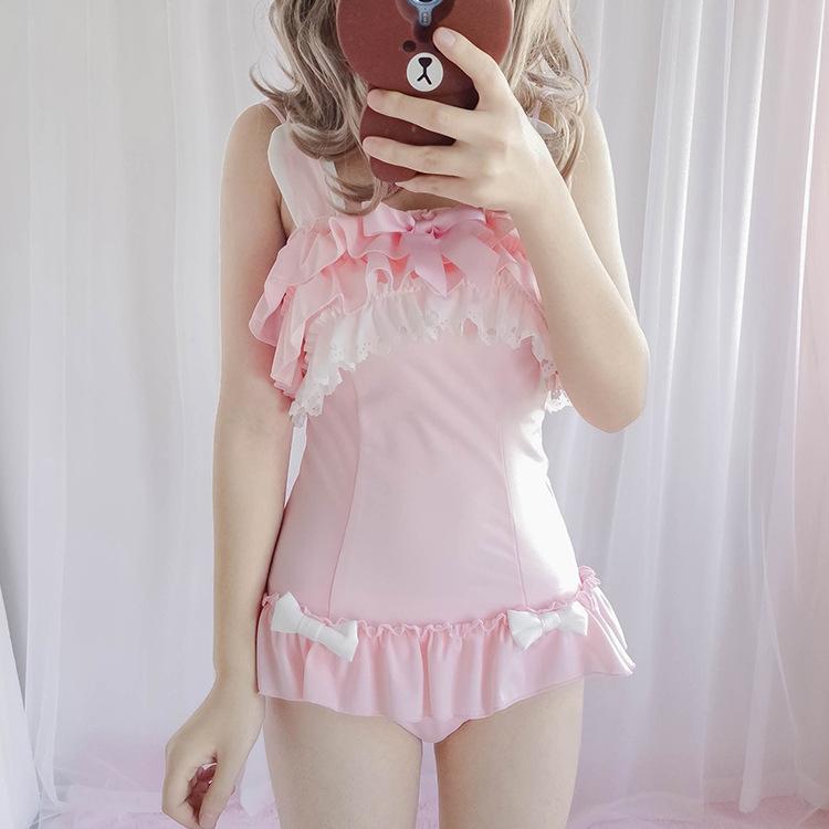 Ruffle Pink Bunny Swimsuit SD01843 - SYNDROME - Cute Kawaii Harajuku Street Fashion Store