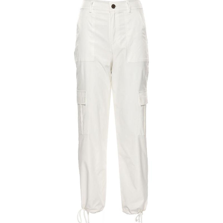 White Baggy Street High Waist Pants SD00691