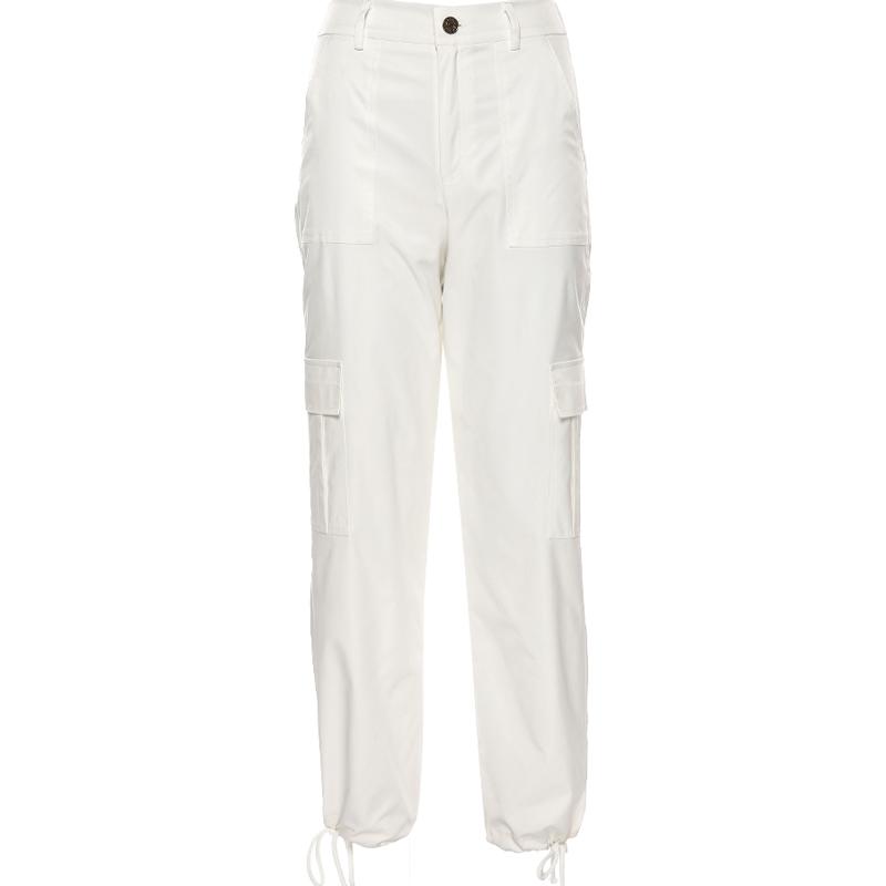 White Baggy Street High Waist Pants SD00691  Cargo pants women outfit,  Pants for women, White cargo pants