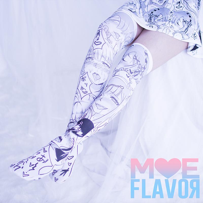 SALE Ahegao Darling in the Franxx  Re:Zero Fate Stay Night Knee Thigh High Socks MF00222 - SYNDROME - Cute Kawaii Harajuku Street Fashion Store