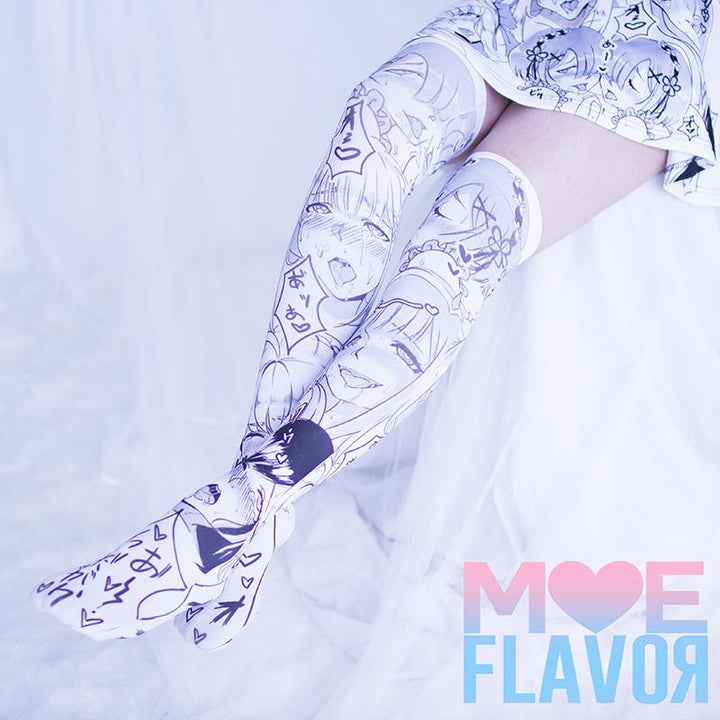 SALE Ahegao Darling in the Franxx  Re:Zero Fate Stay Night Knee Thigh High Socks MF00222 - SYNDROME - Cute Kawaii Harajuku Street Fashion Store