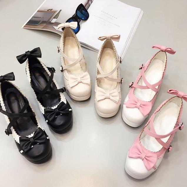 Lolita Bow Knot High-Heel Shoes SD00247 - SYNDROME - Cute Kawaii Harajuku Street Fashion Store