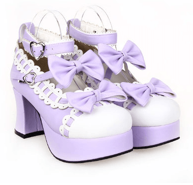Dolly Lolita Bow Lace High-Heeled Shoes SD00103 - SYNDROME - Cute Kawaii Harajuku Street Fashion Store